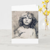 Portret (koperafdruk), Alphonse Mucha Kaart (Gele Bloem)