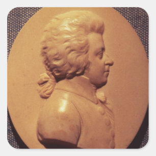 Portret medallion van Wolfgang Amadeus Mozart Vierkante Sticker