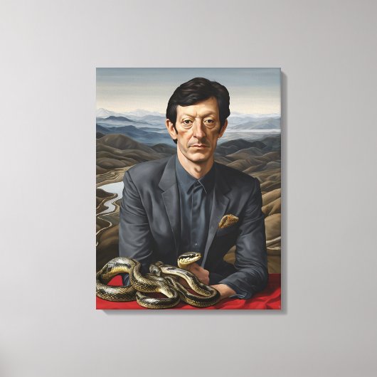 Portret met slang - Ingewikkeld Canvas Art Print (Voorkant)