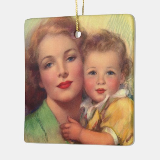  portret moeder en kind keramisch ornament (Links)