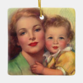 portret moeder en kind keramisch ornament (Voorkant)