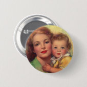 portret moeder en kind ronde button 5,7 cm (Voorkant /achterkant)