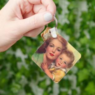  portret moeder en kind sleutelhanger