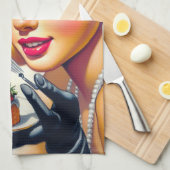 Portret Mooie Pin Up Theedoek (Quarter Fold)