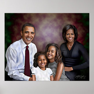 Portret Obama Family Poster