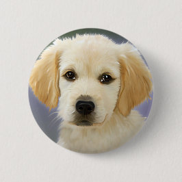 Portret olie van labrador Retriever Puppy Ronde Button 5,7 Cm