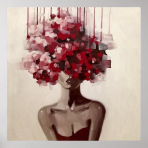 portret, onthouding, waterverf, kunst, decor poster