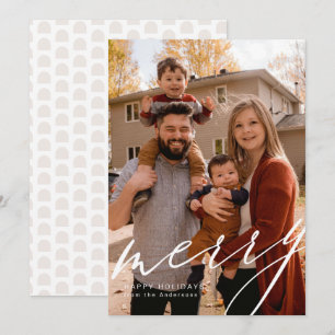 Portret over de volledige breedte met 'Merry' in s Feestdagenkaart