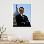 Portret president Barack Obama Senator Poster (Keuken)