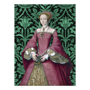 Portret Prinses Elizabeth Tudor, Koningin  Foto Afdruk