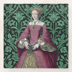 Portret Prinses Elizabeth Tudor, Queen Glazen Onderzetter