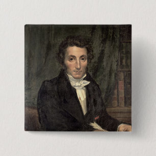 Portret Rene van Caillie Vierkante Button 5,1 Cm