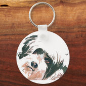 portret Tibetan Terrier Sleutelhanger (Voorkant)