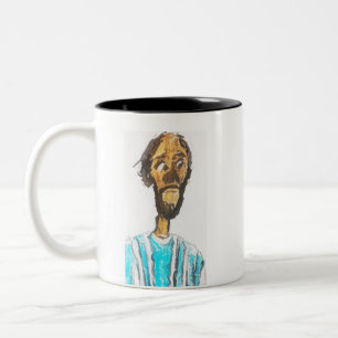 portret tweekleurige koffiemok