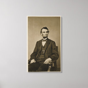 Portret van Abraham Lincoln (1809-65) (foto) Canvas Afdruk