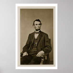 Portret van Abraham Lincoln (1809-65) (foto) Poster