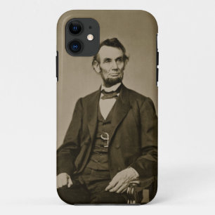 Portret van Abraham Lincoln (1809-65) (zwart-wit f iPhone 11 Hoesje