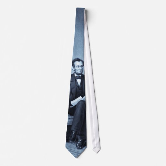 "Portret van Abraham Lincoln" selenium tint stropd Stropdas (Voorkant)