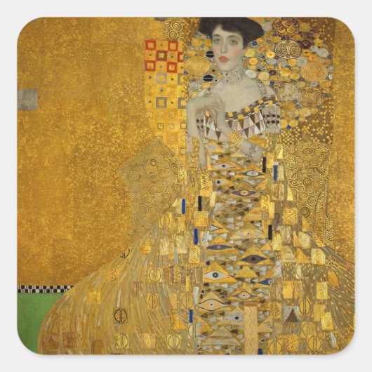 Portret van Adele Bloch-Bauer I van Gustav Klimt Vierkante Sticker (Voorkant)