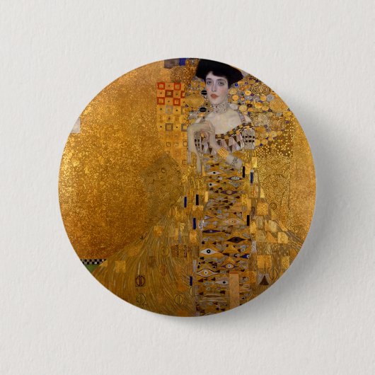 Portret van Adele Bloch Bauer Ronde Button 5,7 Cm (Voorkant)