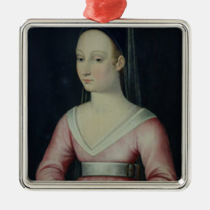 Portret van Agnes Sorel Metalen Ornament