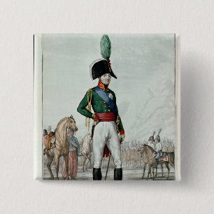 Portret van Alexander I Pavlovich met zijn leger Vierkante Button 5,1 Cm