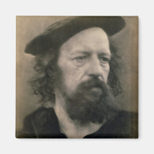 Portret van Alfred, Lord Tennyson (1809-92) (b/w p Magneet