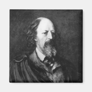 Portret van Alfred, Lord Tennyson c.1860s Magneet