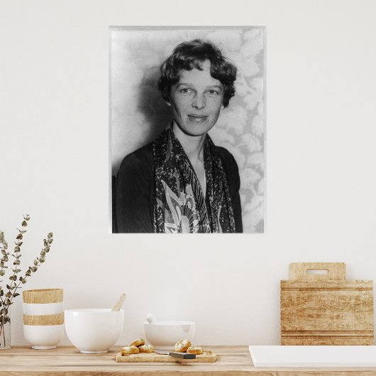  portret van Amelia Earhart Poster (Keuken)