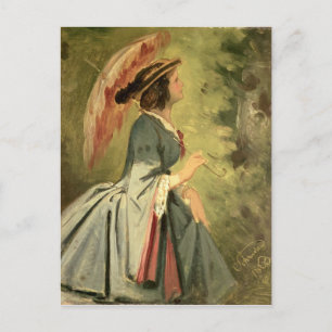 Portret van Anna, dochter van de kunstenaar, 1860 Briefkaart