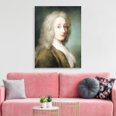 Portret van Antoine Watteau Canvas Afdruk (Insitu (Woonkamer))