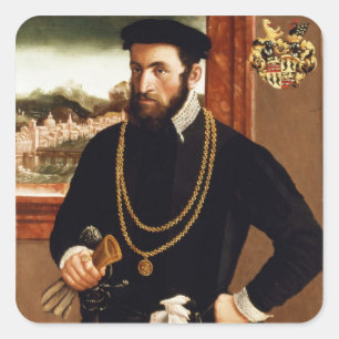 Portret van Anton Rummel von Liechtenan Vierkante Sticker