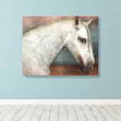 Portret van apple Gray Andalusië Canvas Afdruk (Insitu (Houten vloer))