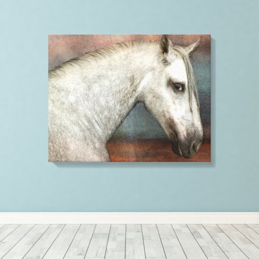 Portret van apple Gray Andalusië Canvas Afdruk (Insitu (Houten vloer))