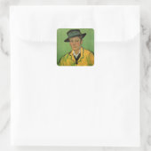 Portret van Armand Roulin door Vincent van Gogh Vierkante Sticker (Tas)