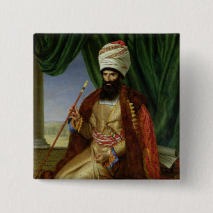 Portret van Asker-Khan, ambassadeur van Perzië Vierkante Button 5,1 Cm
