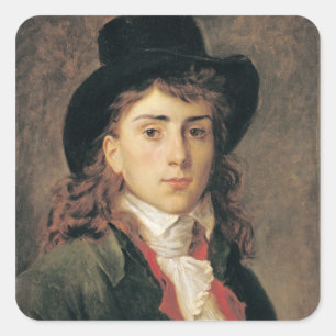 Portret van Baron Antoine Jean Gros 20 jaar oud Vierkante Sticker