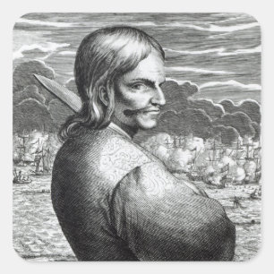 Portret van Bartholomeus de Portuge es Vierkante Sticker