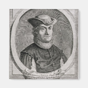 Portret van Baruch of Benedict Spinoza Magneet
