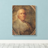 Portret van Benjamin Franklin, c.1780 Canvas Afdruk (Insitu (Houten vloer))