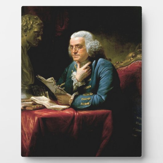 Portret van Benjamin Franklin Fotoplaat (Voorkant)