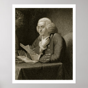 Portret van Benjamin Franklin, gegraveerd door Tho Poster