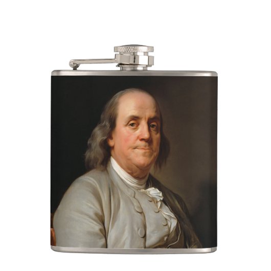Portret van Benjamin Franklin Heupfles (Voorkant)