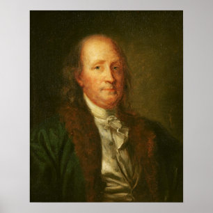 Portret van Benjamin Franklin Poster