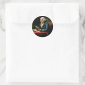 Portret van Benjamin Franklin Ronde Sticker (Tas)