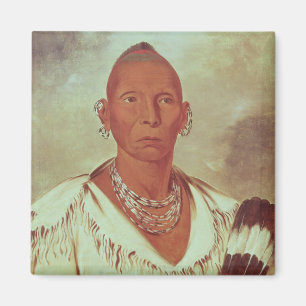 Portret van Black Hawk, Indische opperbevelhebber Magneet