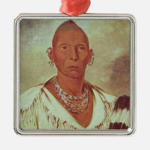 Portret van Black Hawk, Indische opperbevelhebber Metalen Ornament