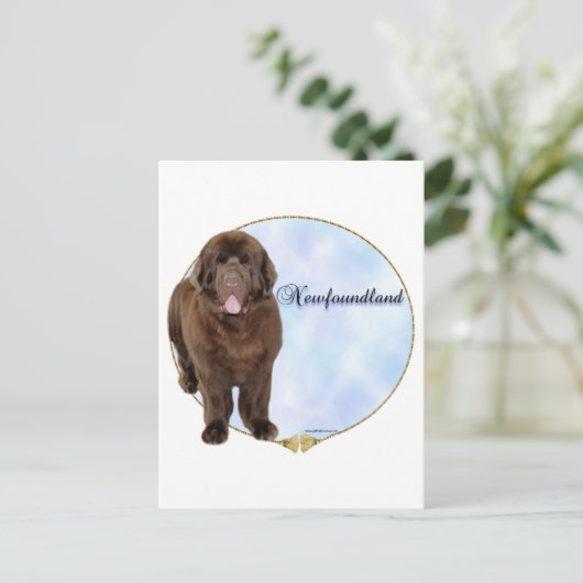 Portret van Brown Newfoundland Briefkaart (Staand voorkant)
