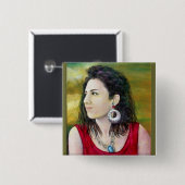 PORTRET VAN BULGAN VIERKANTE BUTTON 5,1 CM (Voorkant /achterkant)