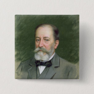 Portret van Camille Saint-Saens 1903 Vierkante Button 5,1 Cm